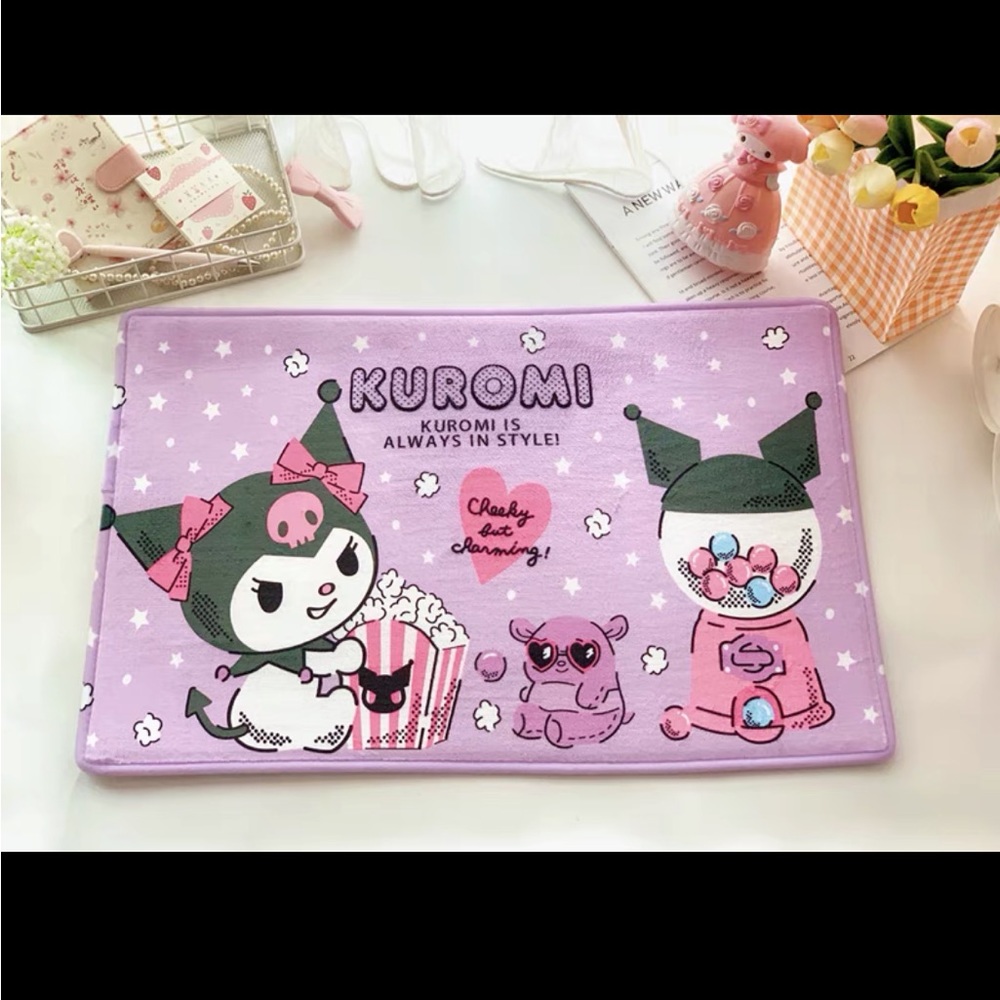 Kuromi floor mat with non slip bottom